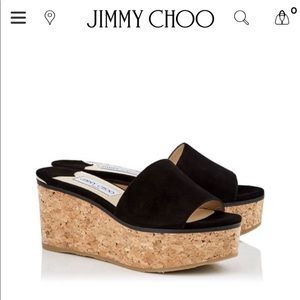 Jimmy choo suede deedee platform slide black 39